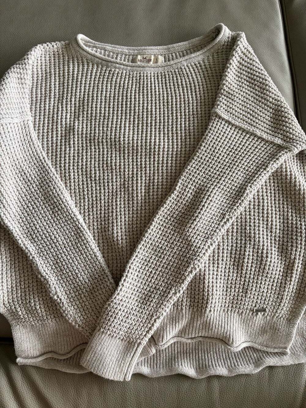 Hollister Oversized Waffle Knit Boatneck Sweater